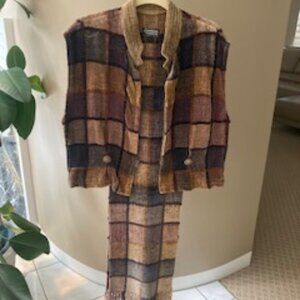 Women's Handwoven Rayon Chenille Vest & Matching Scarf, Size small